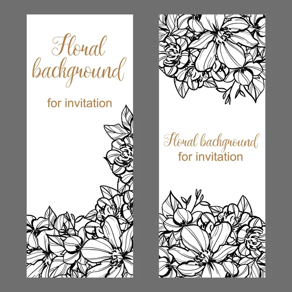 Invitation avec de belles fleurs — Image vectorielle