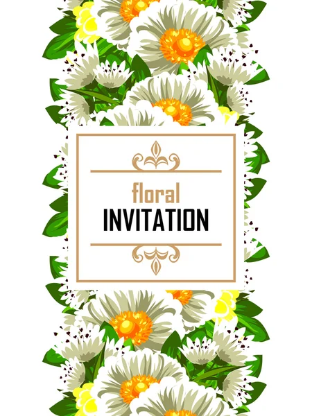 Delikátní Pozvánka s květinami — Stockový vektor