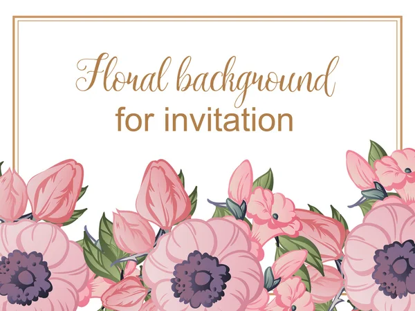 Delicate invitation with flowers — Stock Vector