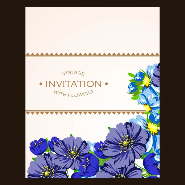 Invitation with beautiful flowers — Stock Vector