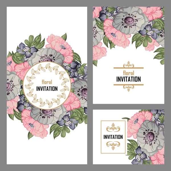 Invitation avec de belles fleurs — Image vectorielle