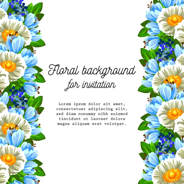 Invito con bellissimi fiori — Vettoriale Stock