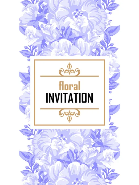 Invitation délicate avec des fleurs — Image vectorielle