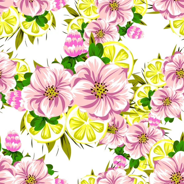 Hermosas flores ornamento — Vector de stock