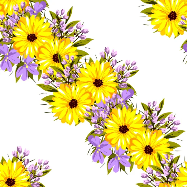 Vackra blommor prydnad — Stock vektor