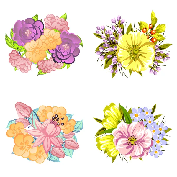 Bonito ornamento flores — Vetor de Stock