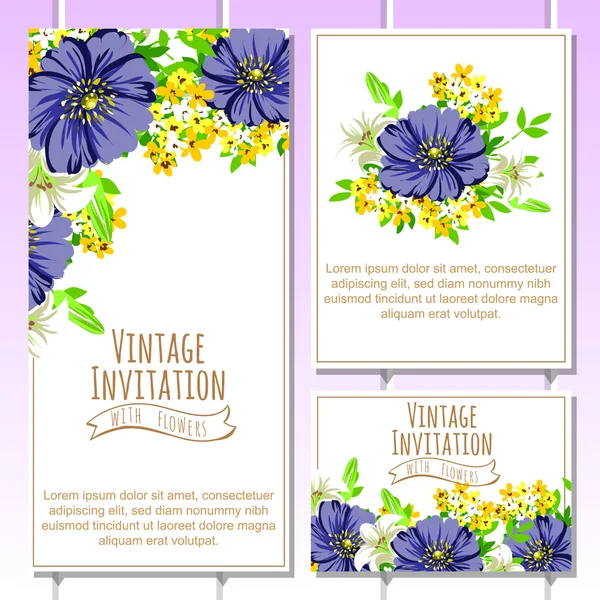 Invitation with beautiful flowers — Stock Vector