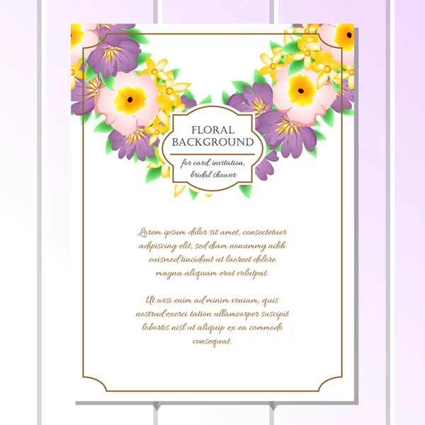 Invitation délicate avec des fleurs — Image vectorielle