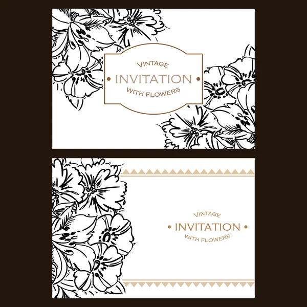 Invitation avec de belles fleurs — Image vectorielle