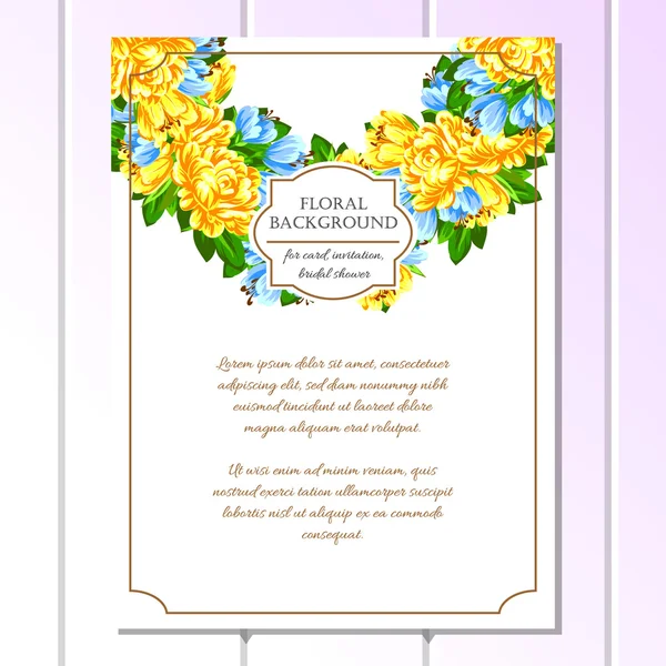 Приглашение с красивыми цветами — стоковый вектор