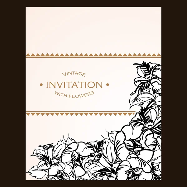 Invitation avec de belles fleurs — Image vectorielle