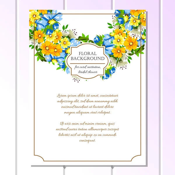 Invitation délicate avec des fleurs — Image vectorielle