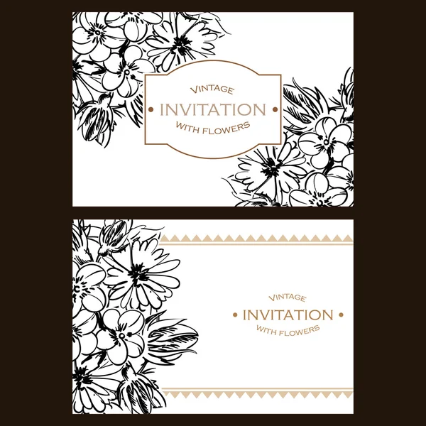 Invitation avec de belles fleurs — Image vectorielle