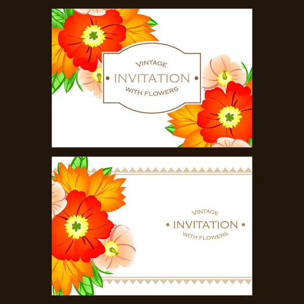 Einladung mit schönen Blumen — Stockvektor