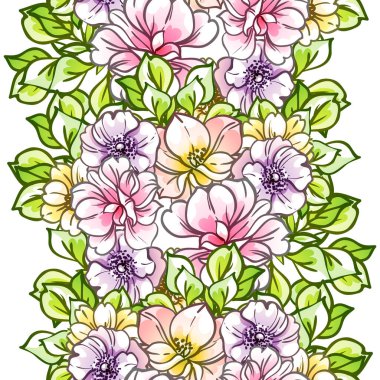 Renkli vintage tarzı çiçekler pürüzsüz desen