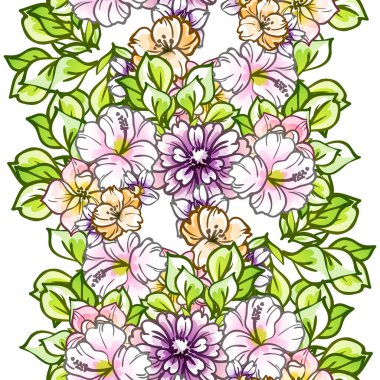 Renkli vintage tarzı çiçekler pürüzsüz desen