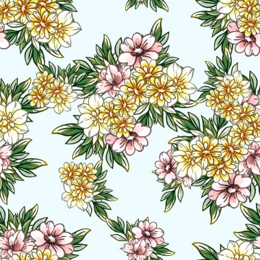 Renkli vintage tarzı çiçekler pürüzsüz desen