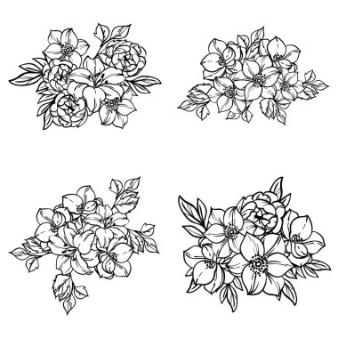 Kusursuz tek renkli klasik çiçek deseni