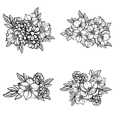 Kusursuz tek renkli klasik çiçek deseni