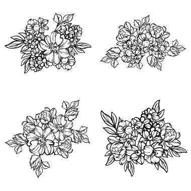 Kusursuz tek renkli klasik çiçek deseni