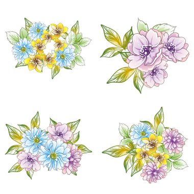 Renkli vintage tarzı çiçekler pürüzsüz desen