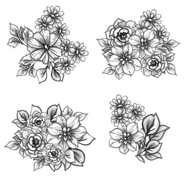 Kusursuz tek renkli klasik çiçek deseni