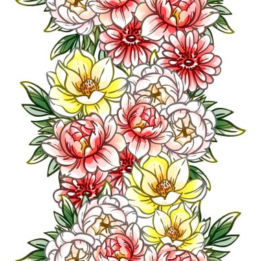 Renkli vintage tarzı çiçekler pürüzsüz desen