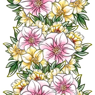 Renkli vintage tarzı çiçekler pürüzsüz desen