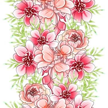 Renkli vintage tarzı çiçekler pürüzsüz desen