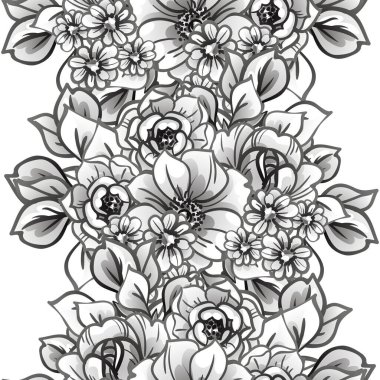 Kusursuz tek renkli klasik çiçek deseni