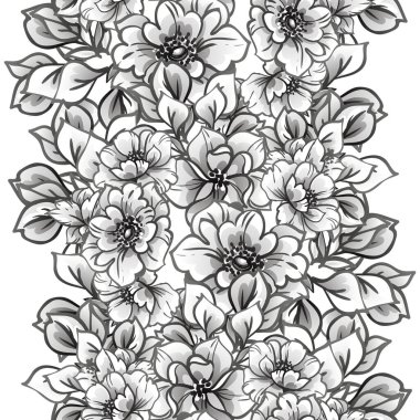 Kusursuz tek renkli klasik çiçek deseni