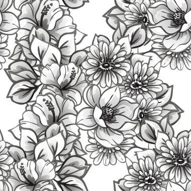 Kusursuz tek renkli klasik çiçek deseni