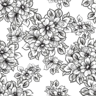 Kusursuz tek renkli klasik çiçek deseni