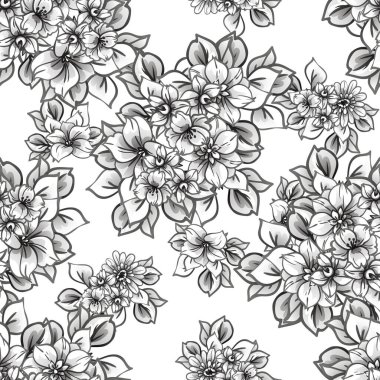 Kusursuz tek renkli klasik çiçek deseni