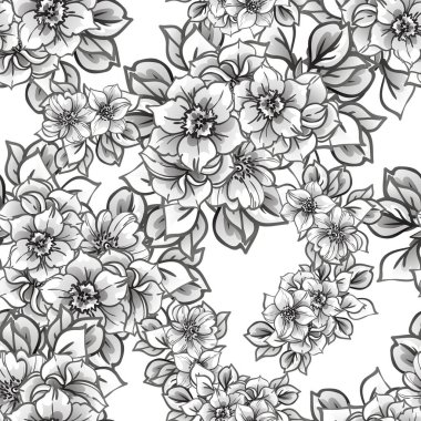 Kusursuz tek renkli klasik çiçek deseni