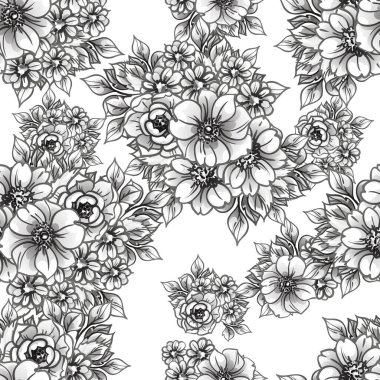 Kusursuz tek renkli klasik çiçek deseni