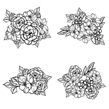 Kusursuz tek renkli klasik çiçek deseni