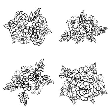 Kusursuz tek renkli klasik çiçek deseni