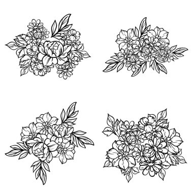 Kusursuz tek renkli klasik çiçek deseni