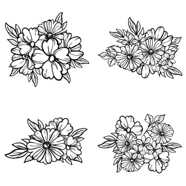 Kusursuz tek renkli klasik çiçek deseni