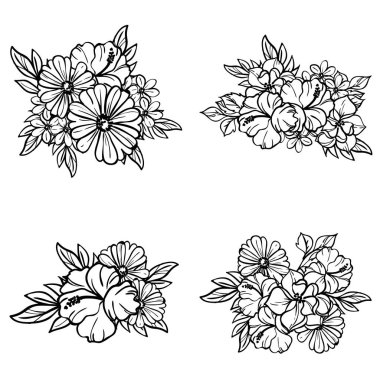 Kusursuz tek renkli klasik çiçek deseni