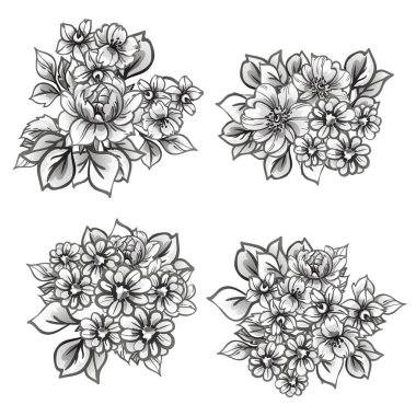 Kusursuz tek renkli klasik çiçek deseni