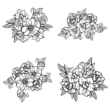 Kusursuz tek renkli klasik çiçek deseni