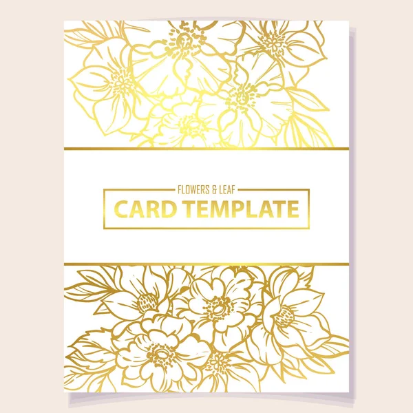 Tarjeta Invitación Color Patrón Flores Estilo Vintage — Vector de stock