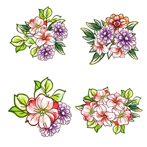 Fleurs Style Vintage Coloré Motif Sans Couture — Image vectorielle