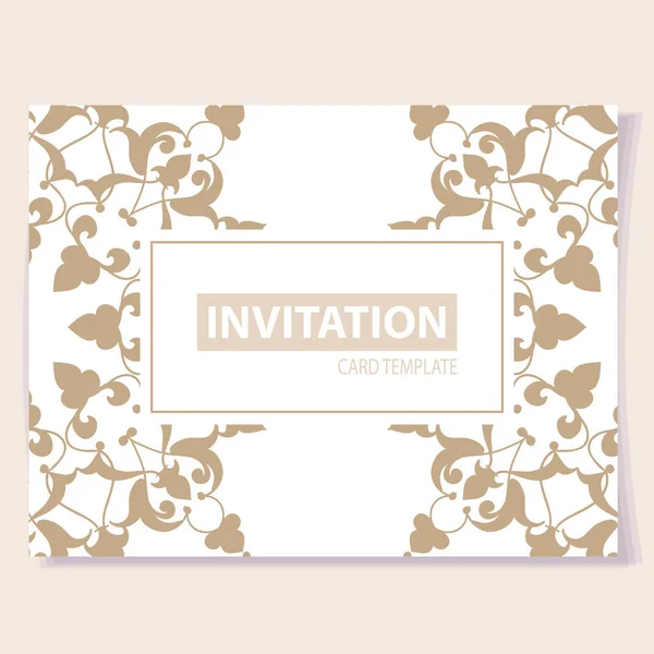 Tarjeta Invitación Color Patrón Flores Estilo Vintage — Vector de stock