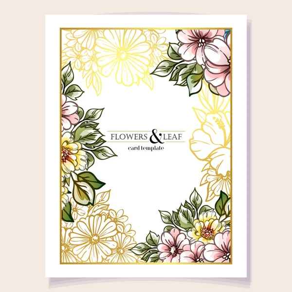 Carte Invitation Colorée Motif Fleurs Style Vintage — Image vectorielle