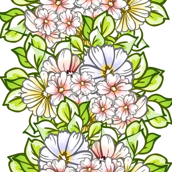 Motif Fleurs Ornées Style Vintage Sans Couture Éléments Floraux Dans — Image vectorielle