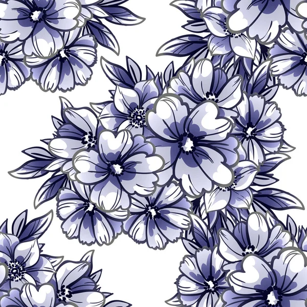 Patrón Flores Ornamentadas Estilo Vintage Sin Costuras Elementos Florales Color — Vector de stock