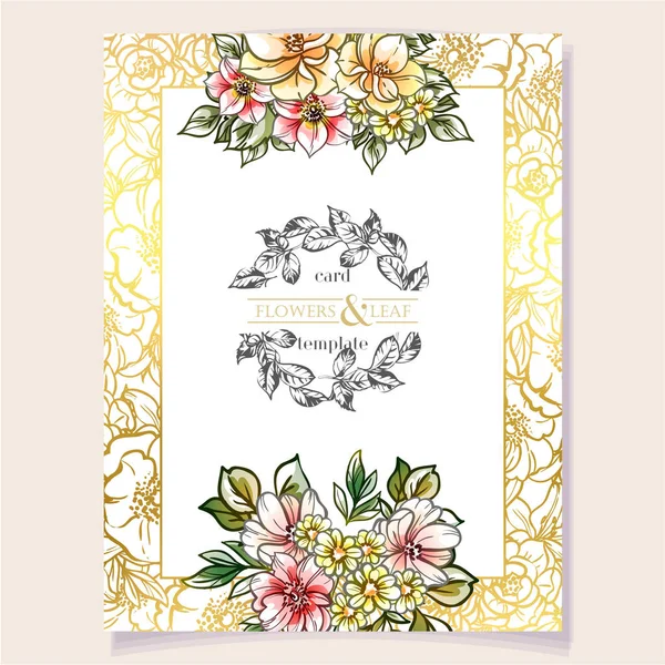 Belles Fleurs Pastel Luxuriantes Sur Fond Blanc — Image vectorielle